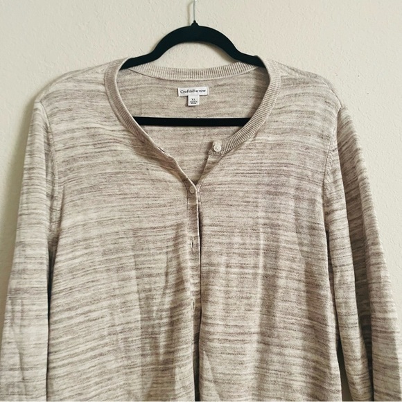 Croft & Barrow womans tan Button-Up Cardigan size XL like new coastal gma core - Picture 2 of 8